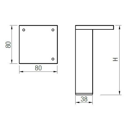 (Barva Černá matná, Výška 100 mm)