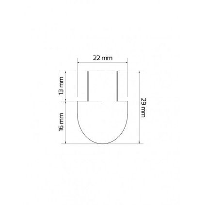Koncovky pro LED listu navrch LL 02 3 m