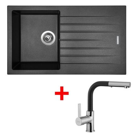 Set Sinks PERFECTO 860 Metalblacka ENIGMA S GR