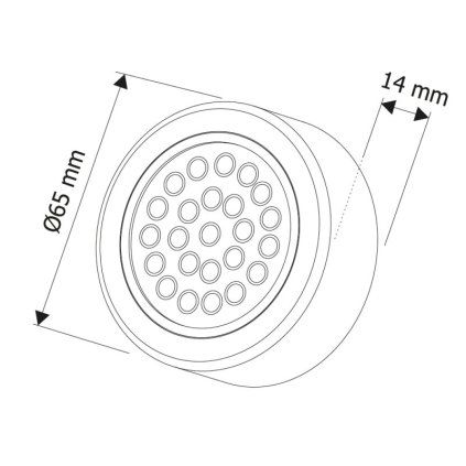 LED sada 3 svetel OVAL hlinik