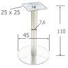 Stolova noha centralni eco 110 brousena nerez schema