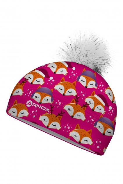 3D ciapka junior Liska pink 1