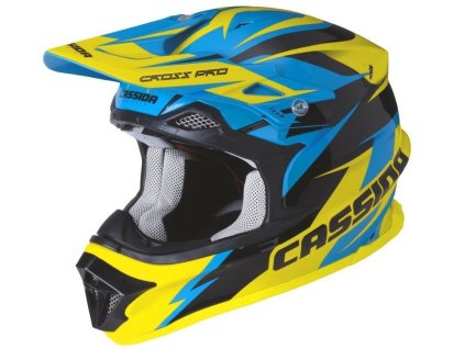 Přilba CASSIDA CROSS PRO modro/fosforově žluto/černá