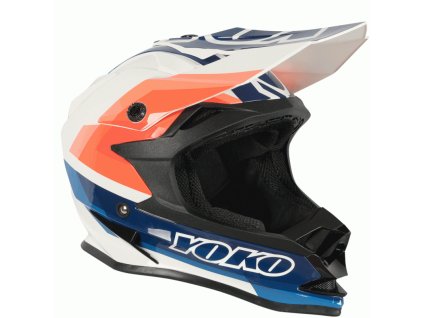 Přilba YOKO SCRAMBLE bílo/modro/oranžová