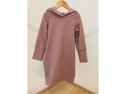 Mikinošaty - starofialová/květy - vel. 98/104