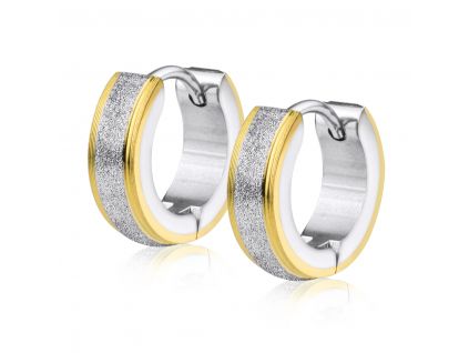 Náušnice PÍSKOVANÉ KROUŽKY GOLD 1,3 cm