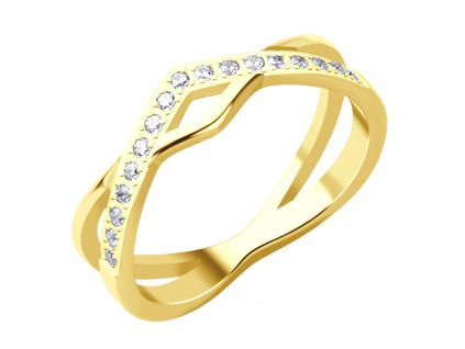 Prsten TIARA s kamínky GOLD