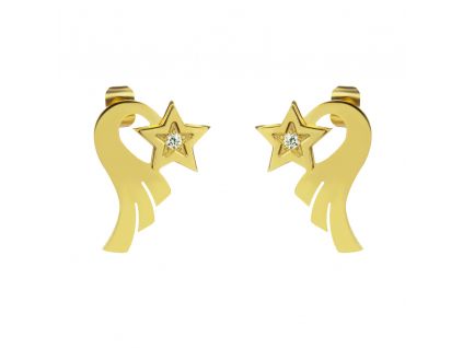Náušnice KOMETA s kamínkem GOLD