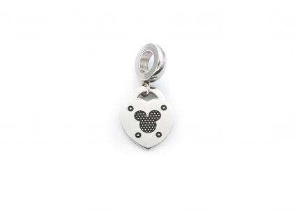 Visací přívěsek na náramek SRDCE MICKEY ČERNÝ