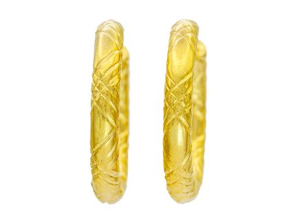 Náušnice KROUŽKY CROSS GOLD