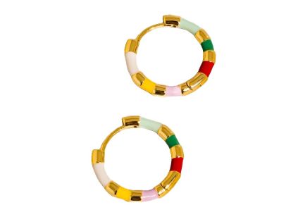 Náušnice AVIELLE BAREVNÉ 18K GOLD PLATED