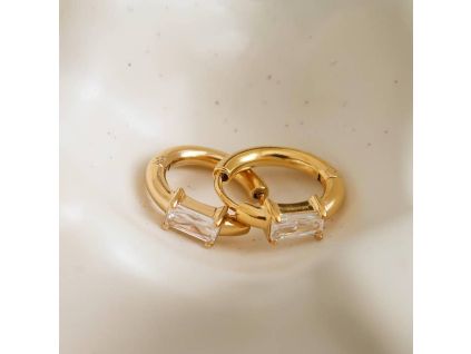 Náušnice ADHARA OBDÉLNÍK 18K GOLD PLATED
