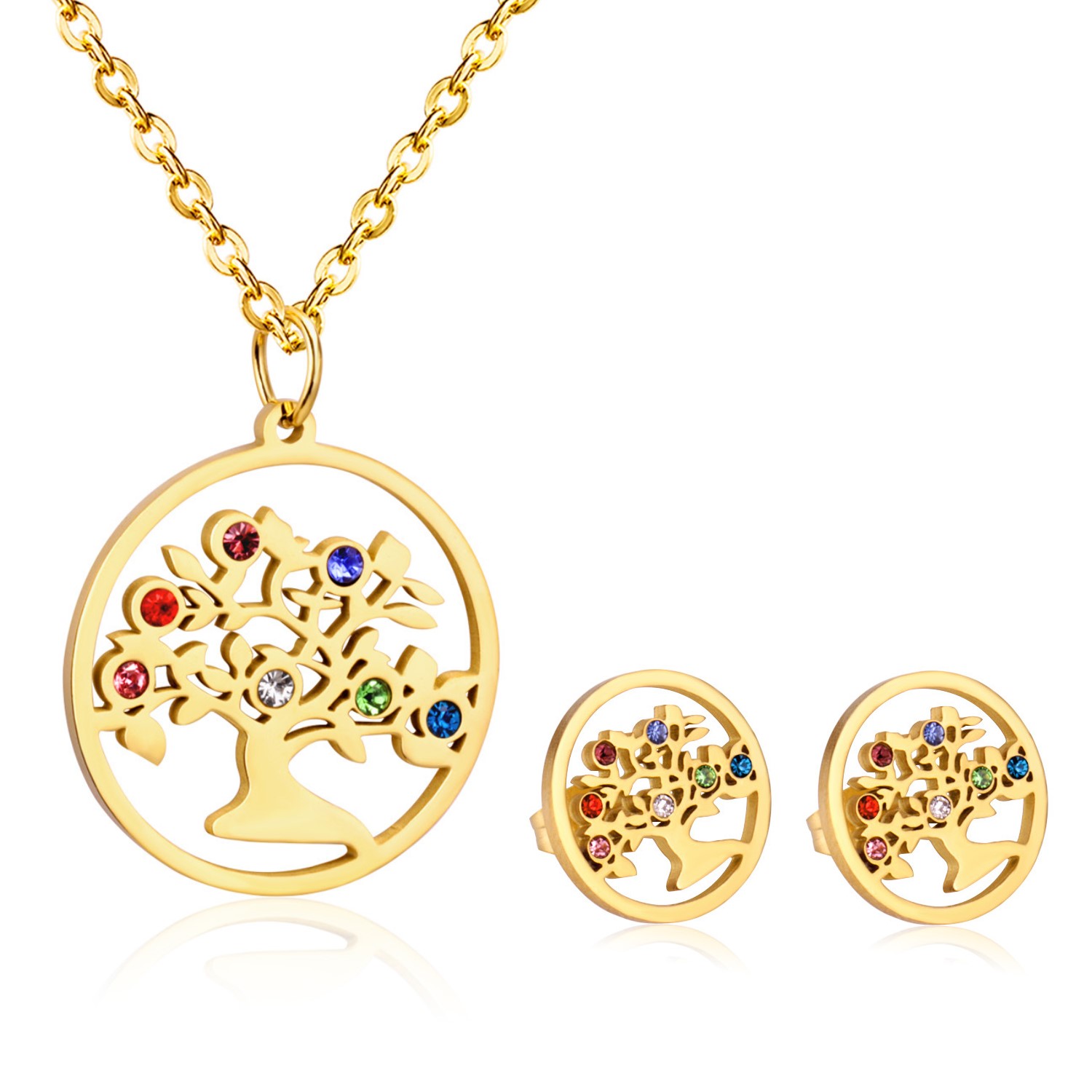 BRUNOshop.cz Souprava STROM ŽIVOTA GOLD s kamínky