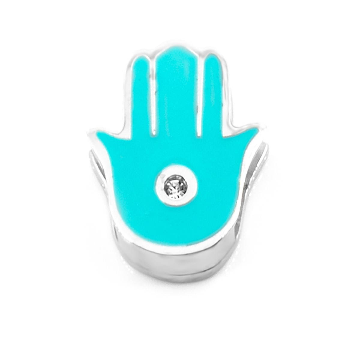 BRUNOshop.cz Přívěsek na plochý náramek HAMSA s kamínkem MODRÝ