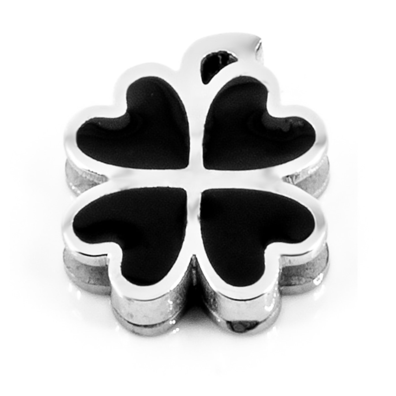 BRUNOshop.cz Přívěsek na plochý náramek ČTYŘLÍSTEK ČERNÝ