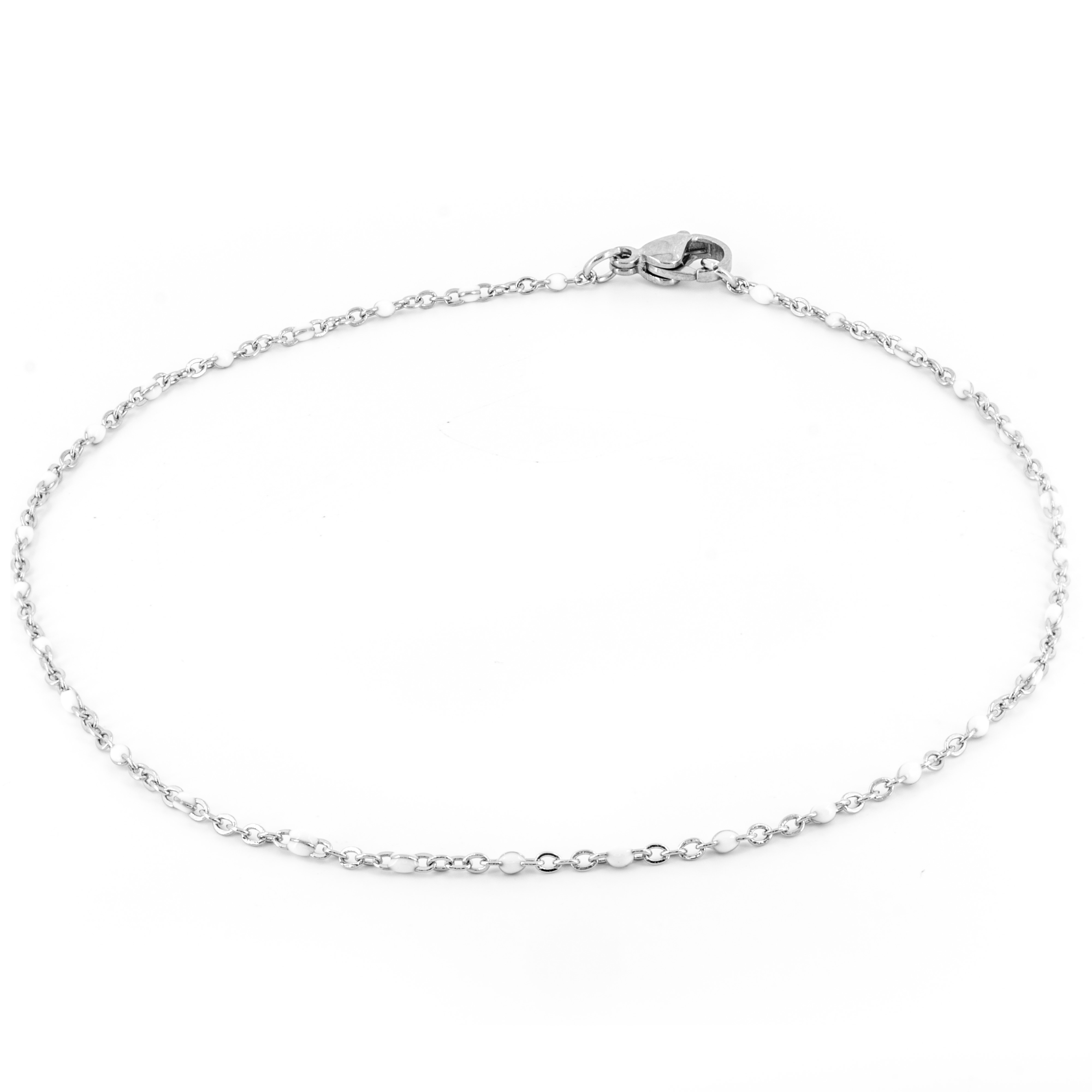 BRUNOshop.cz Řetízek na nohu BÍLÝ Délka: 26 cm