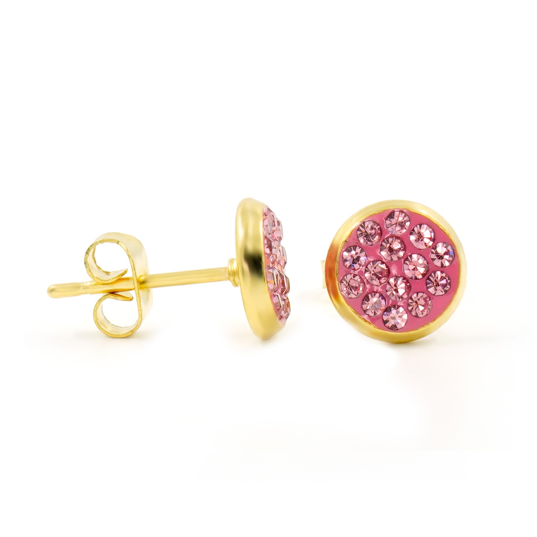 BRUNOshop.cz Náušnice s kamínky RŮŽOVÉ GOLD