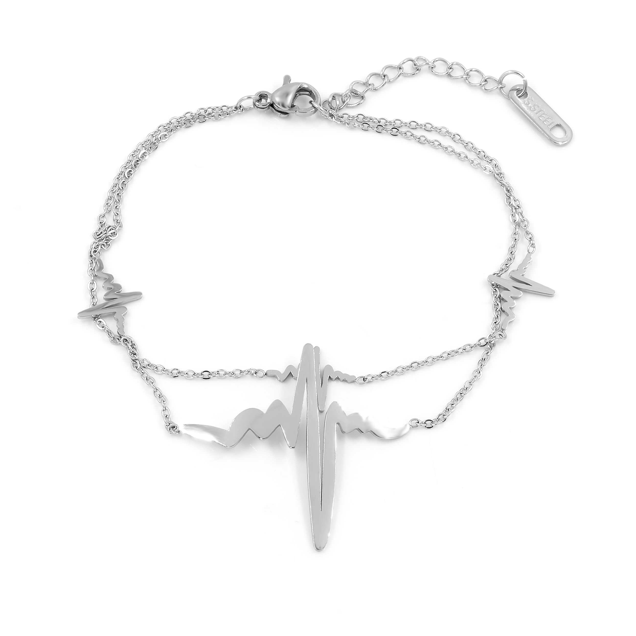 BRUNOshop.cz Dvojitý náramek KŘIVKA EKG