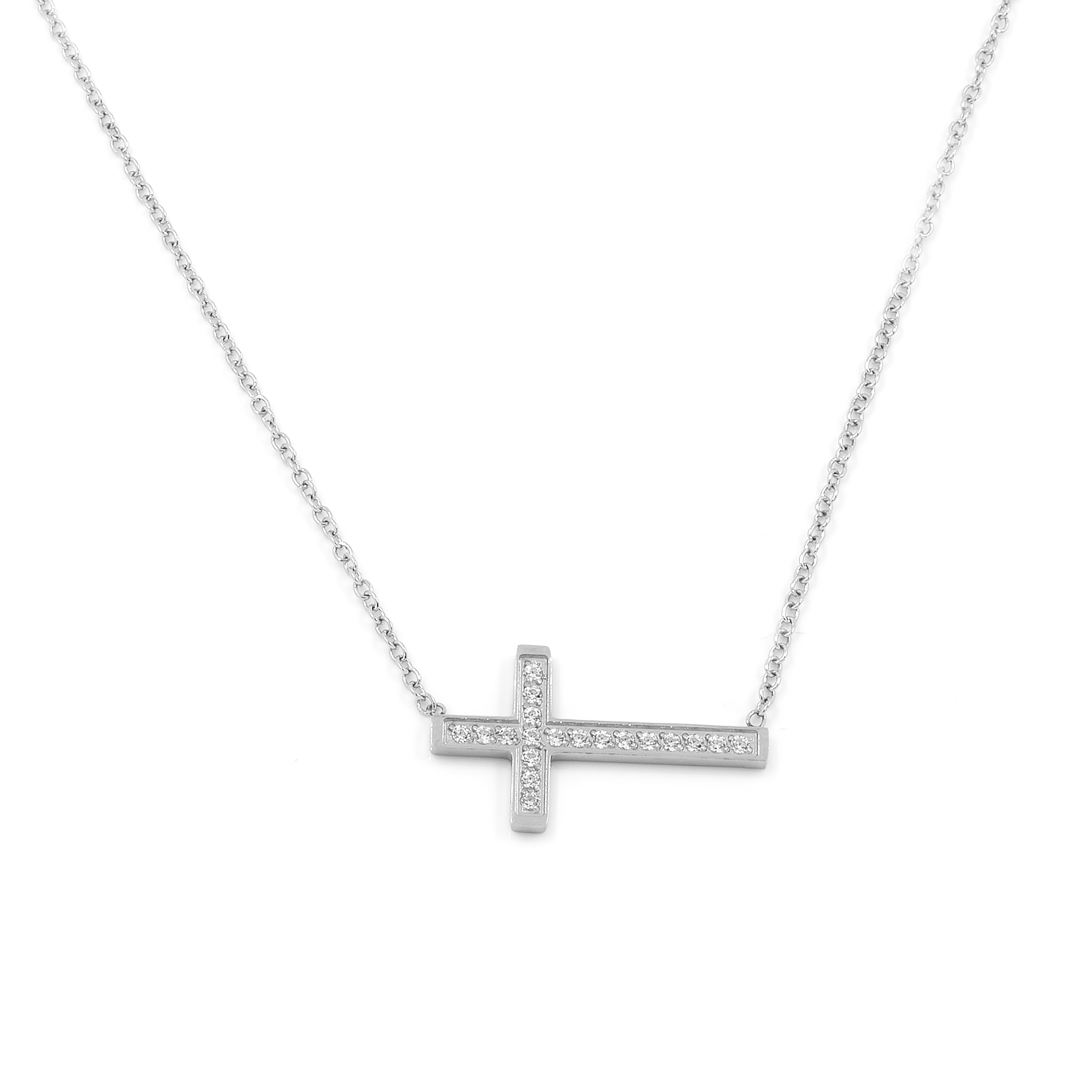 BRUNOshop.cz Náhrdelník KŘÍŽEK s kamínky