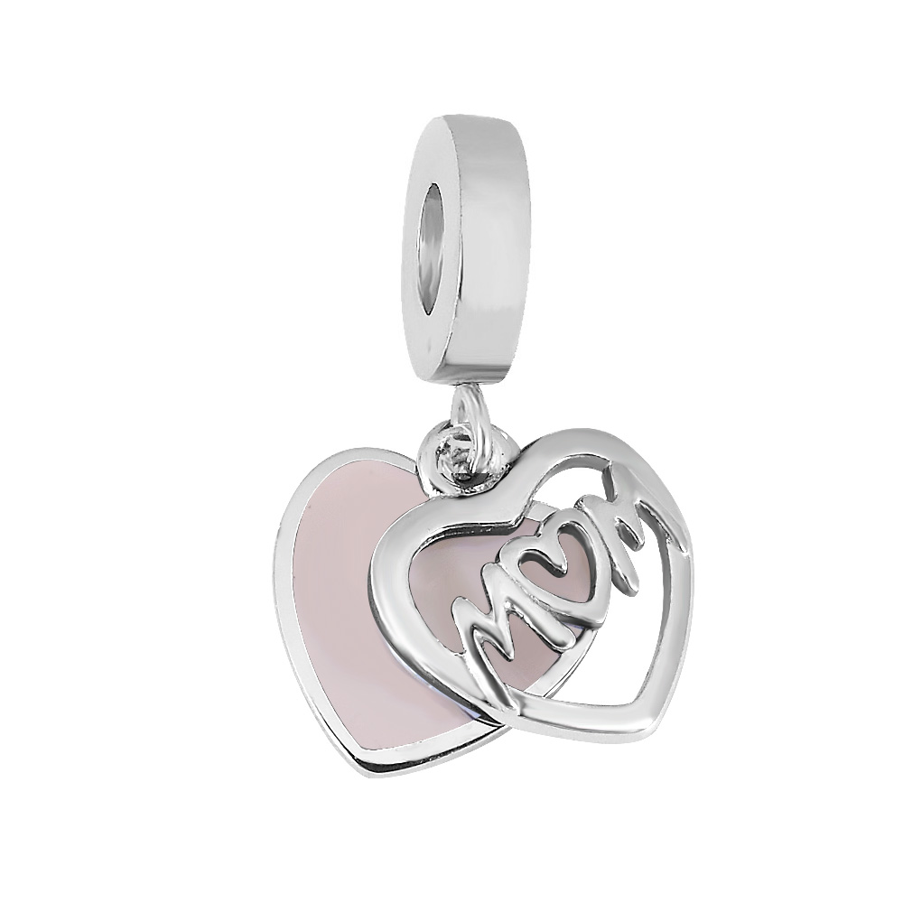 BRUNOshop.cz Dvojitý visací přívěsek na náramek MAMINKA RŮŽOVÝ