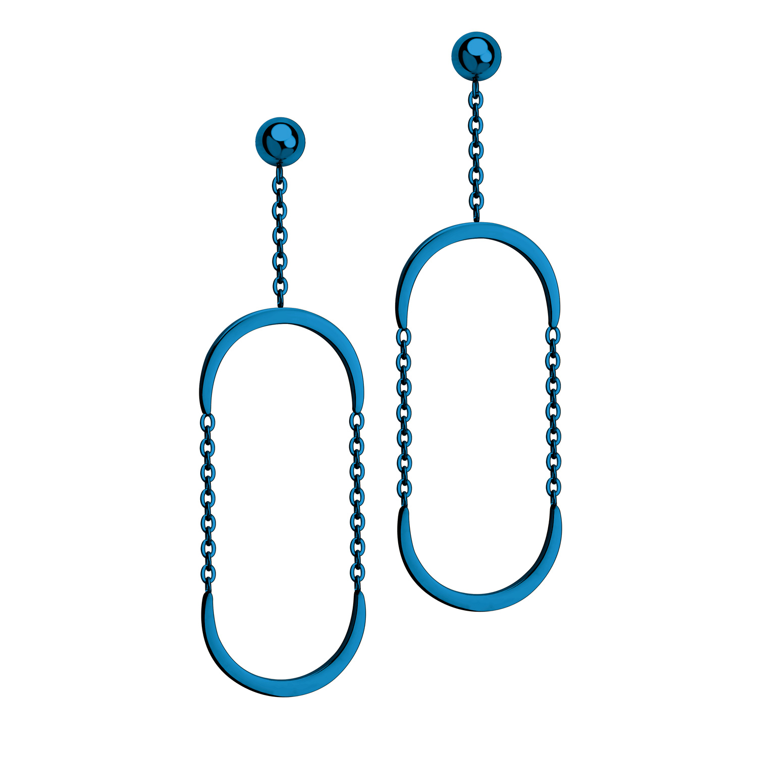 BRUNOshop.cz Visací oválné náušnice MODRÉ