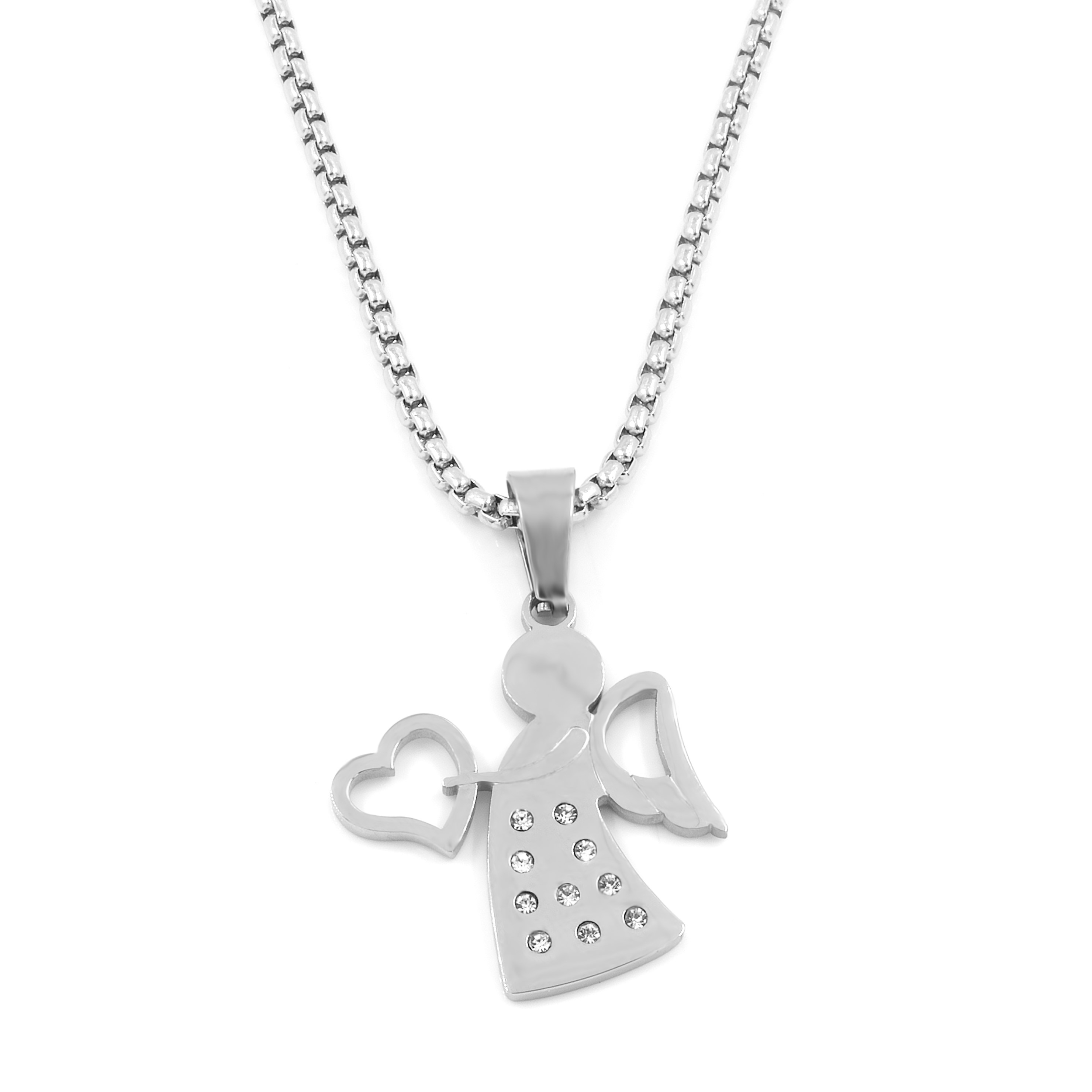 BRUNOshop.cz Přívěsek ANDÍLEK s kamínky + řetízek