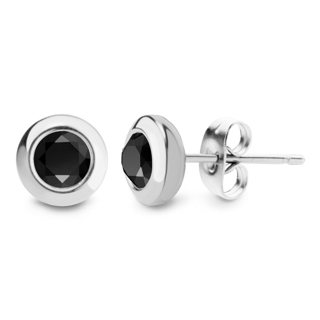 BRUNOshop.cz Náušnice s kamínkem ČERNÉ