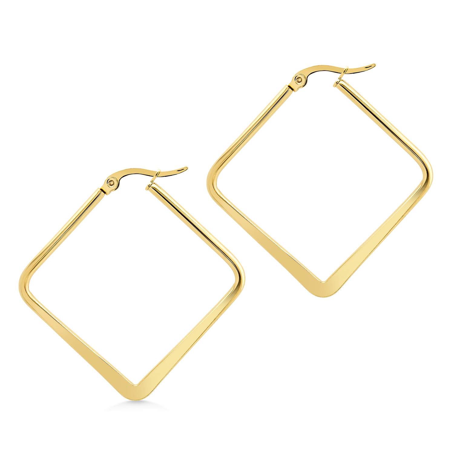 BRUNOshop.cz Náušnice plochý ČTVEREC GOLD