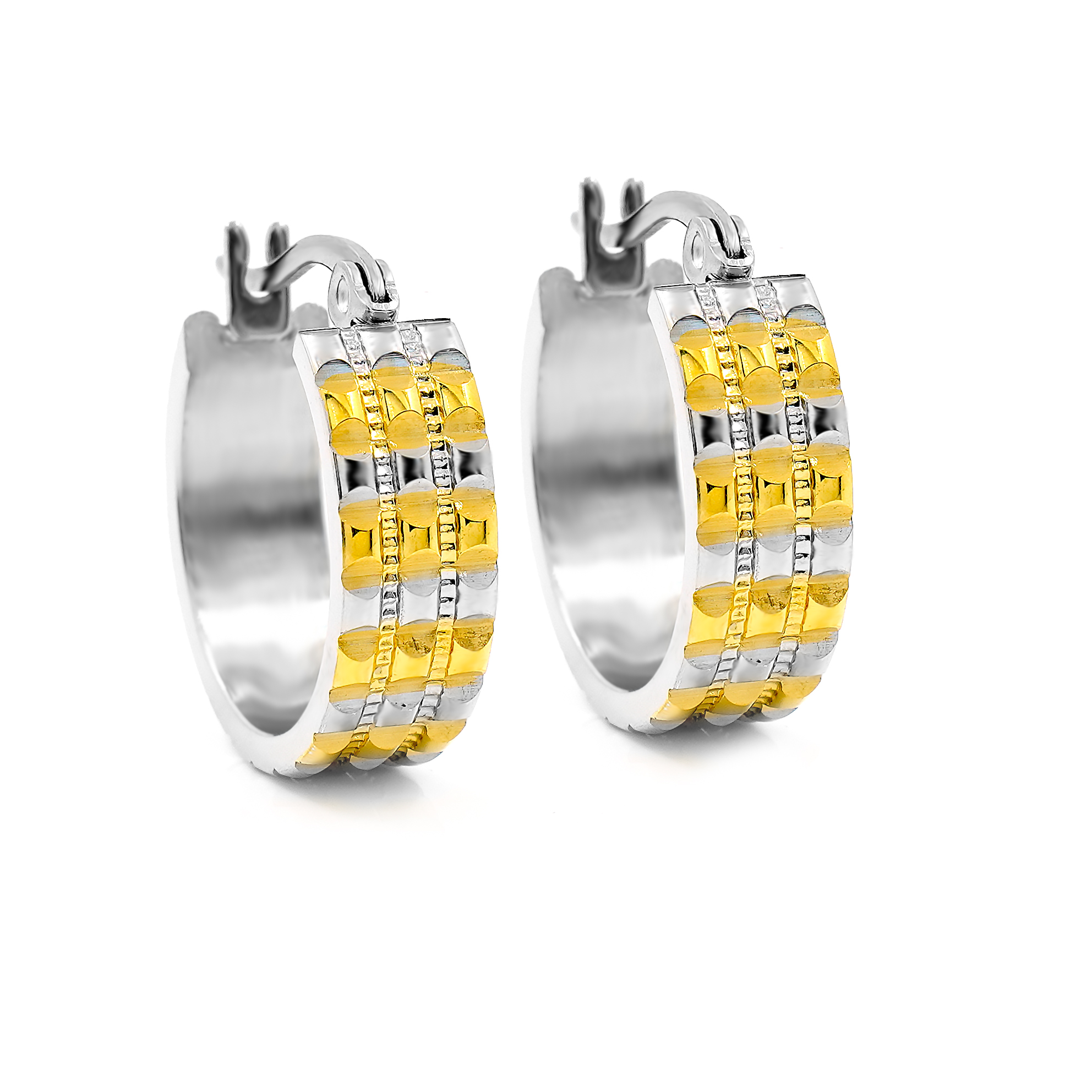 BRUNOshop.cz Vzorované náušnice kroužky GOLD