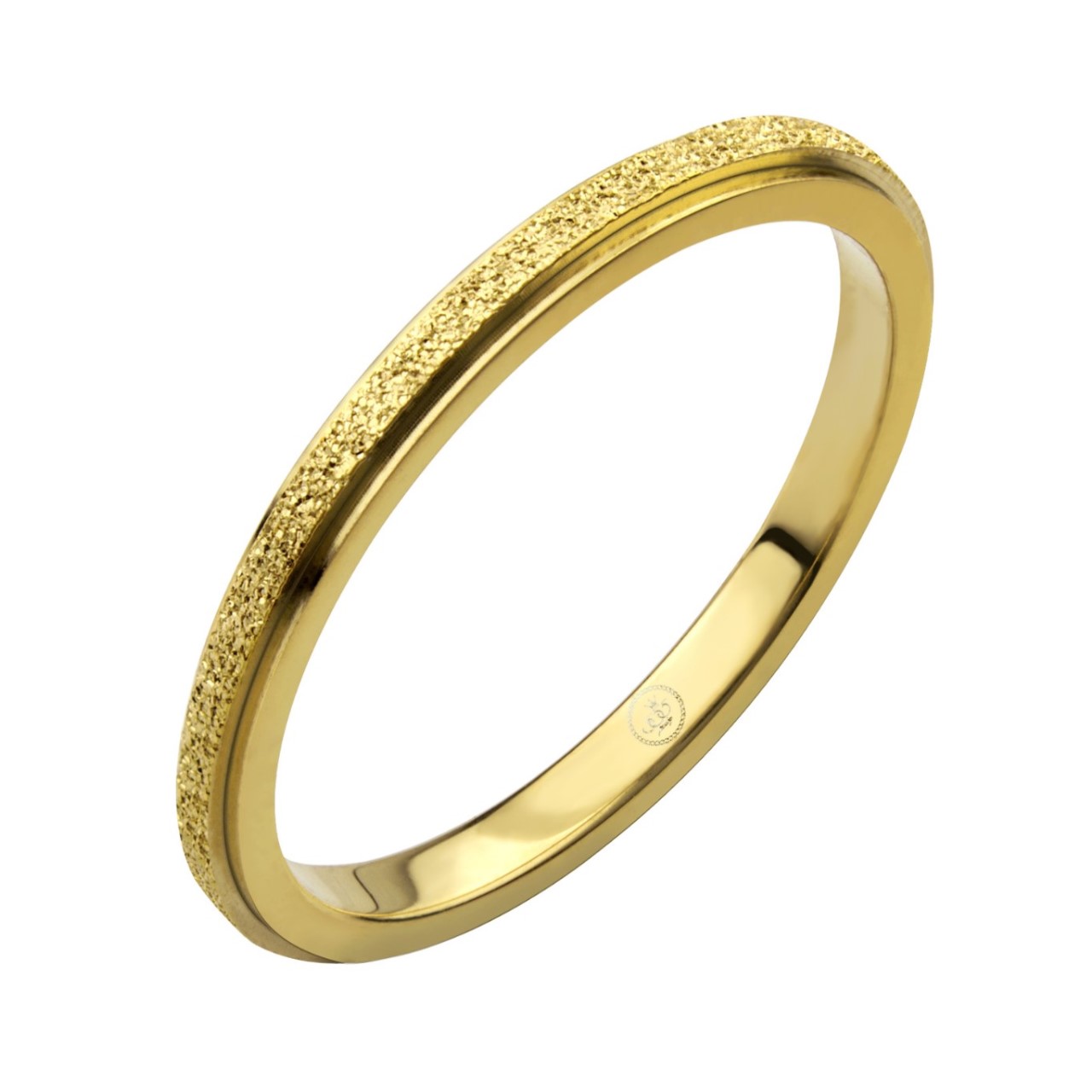 S4053 Jemný prsten s pískováním GOLD Velikost: 8 (EU: 56,5 - 58,5)