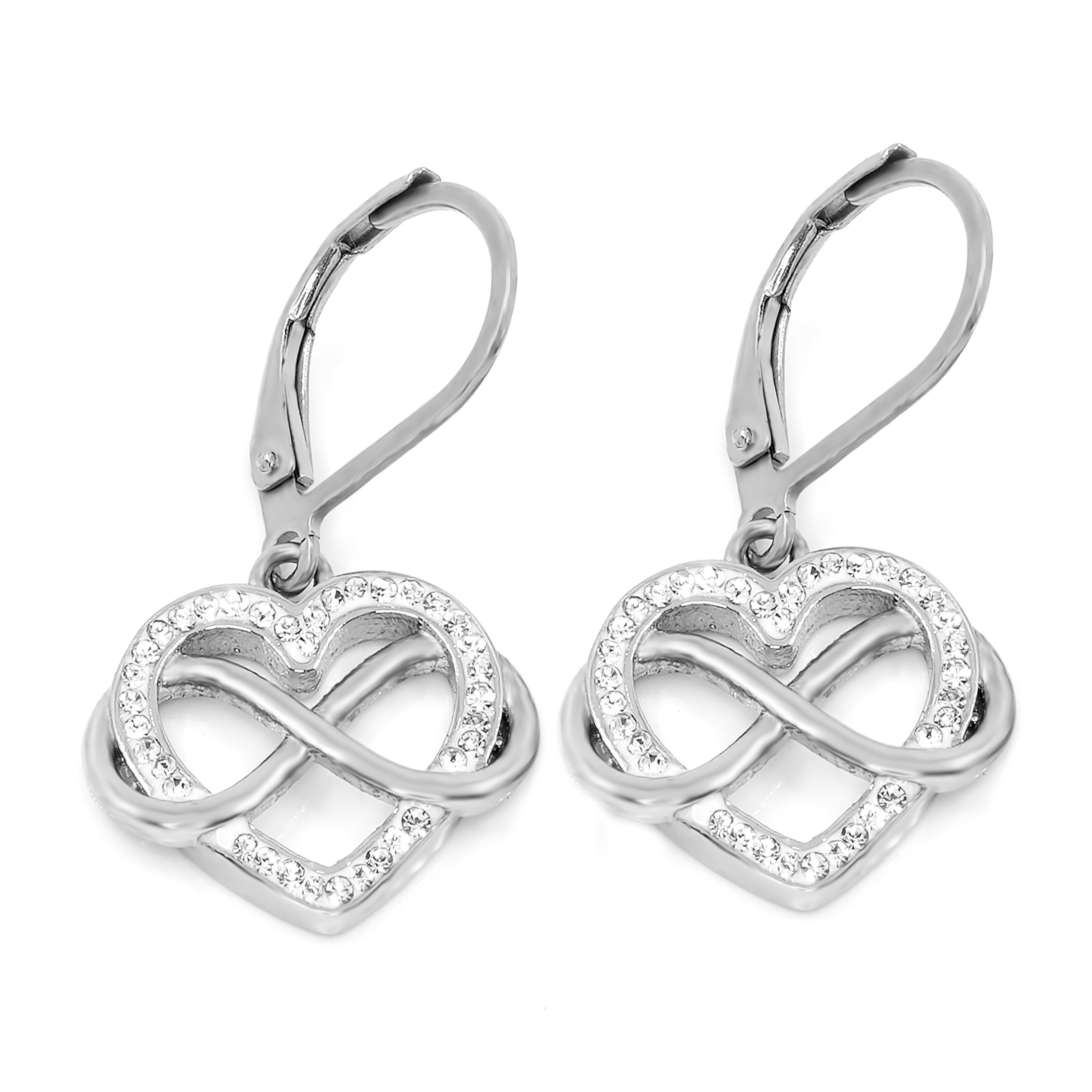 BRUNOshop.cz Visací náušnice NEKONEČNÁ LÁSKA s kamínky