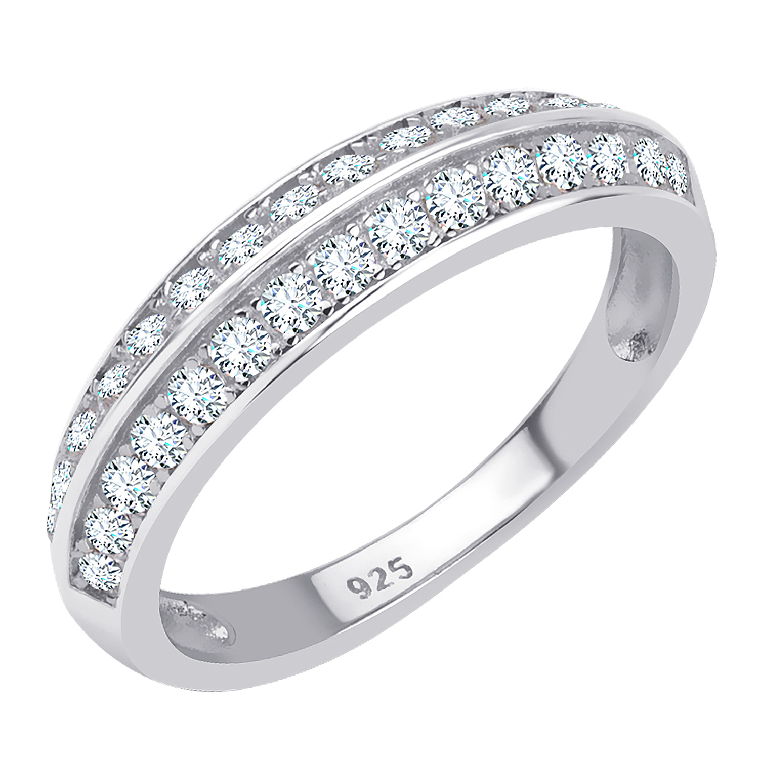Y0024 Stříbrný prsten TIARA LUXE se zirkony Velikost: 5 (EU: 49 - 51)