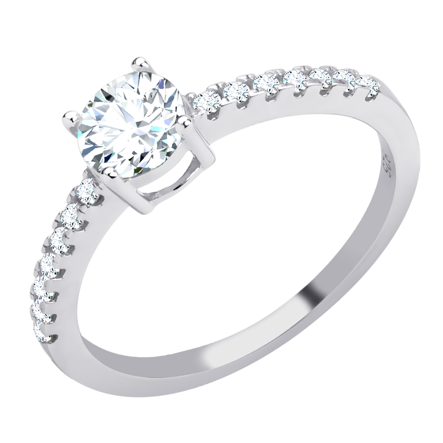 BRUNOshop.cz Stříbrný prsten SHINY se zirkony Velikost: 7 (EU: 54 - 56)