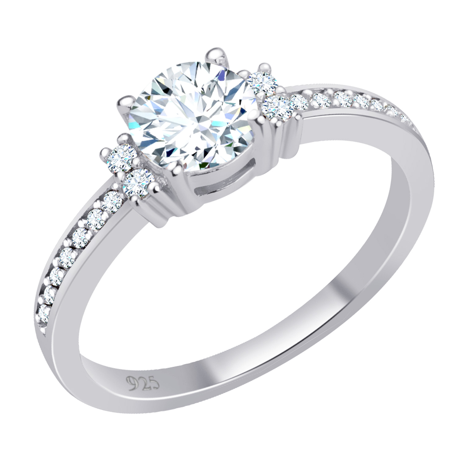 Y0043 Stříbrný prsten SHINY LUXE se zirkony Velikost: 7 (EU: 54 - 56)