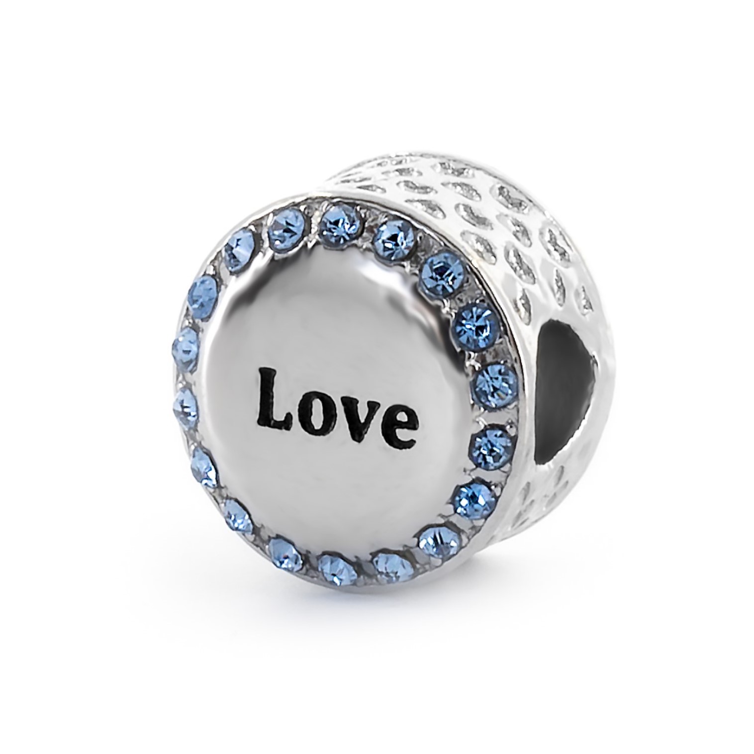 BRUNOshop.cz Přívěsek na náramek LÁSKA s kamínky MODRÝ