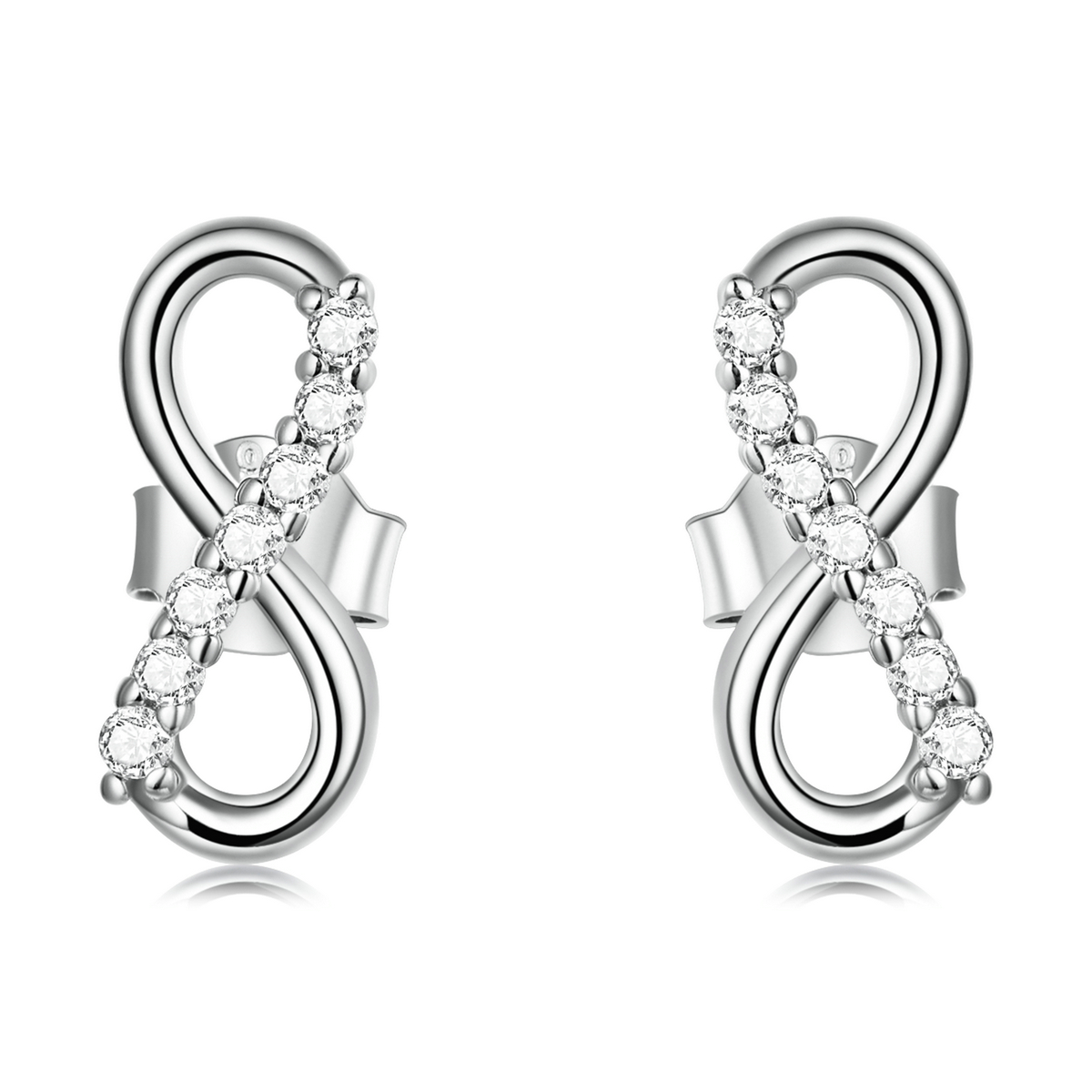 BRUNOshop.cz Stříbrné náušnice NEKONEČNO se zirkony