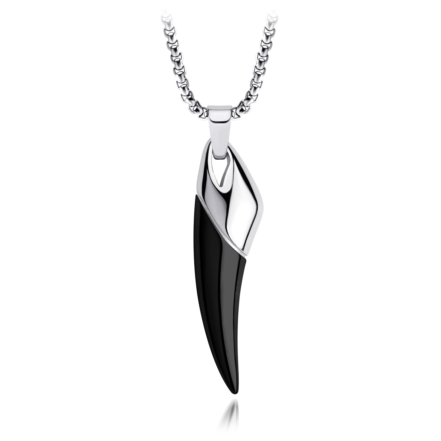 BRUNOshop.cz S4199 Přívěsek VLČÍ ZUB ČERNÝ + řetízek
