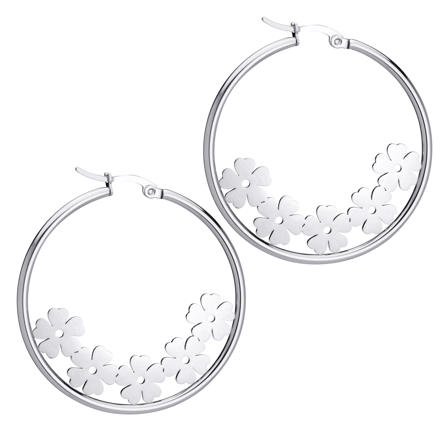 BRUNOshop.cz Náušnice kruhy KVĚTY