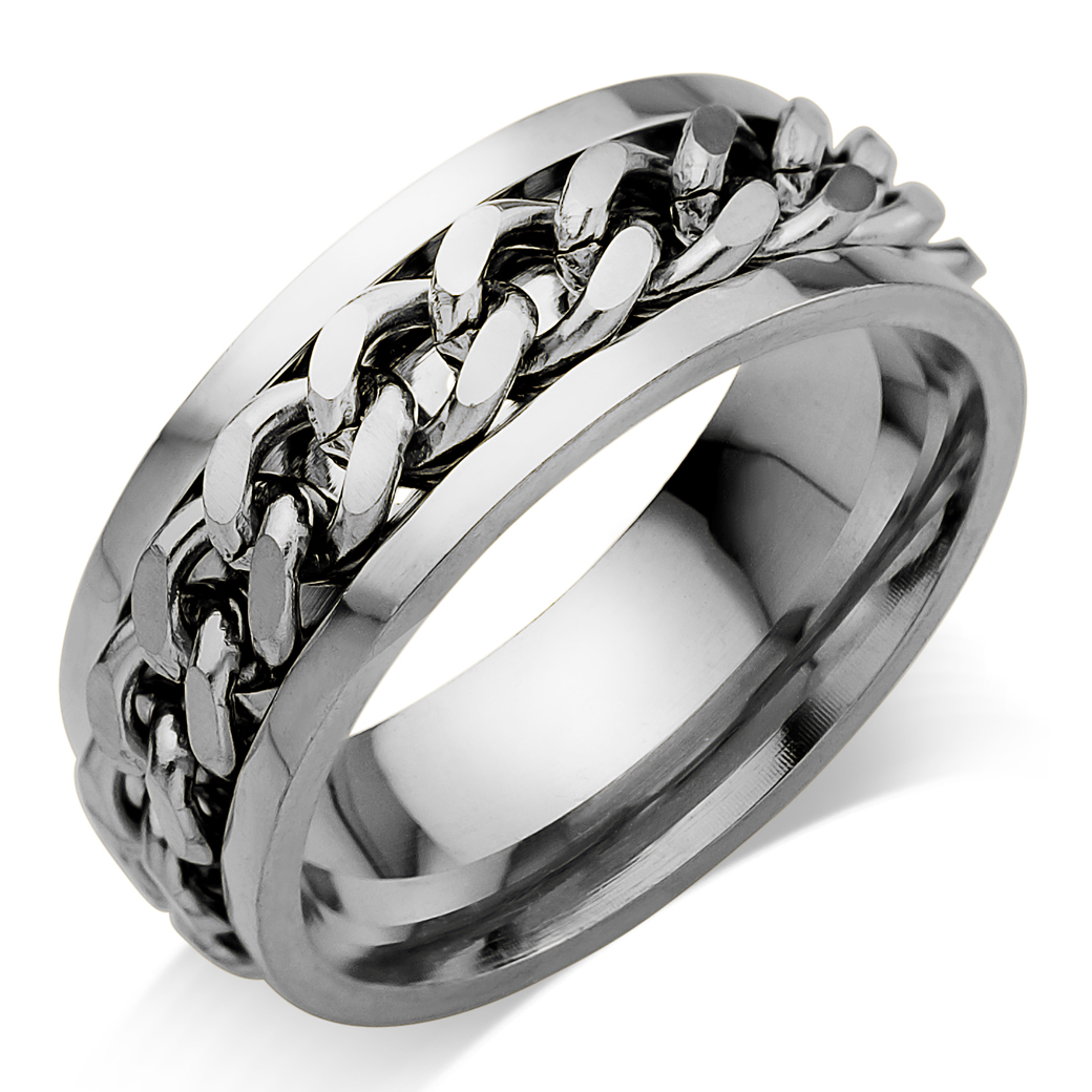 S4176 Prsten s pohyblivým řetízkem Velikost: 8 (EU: 56,5 - 58,5)