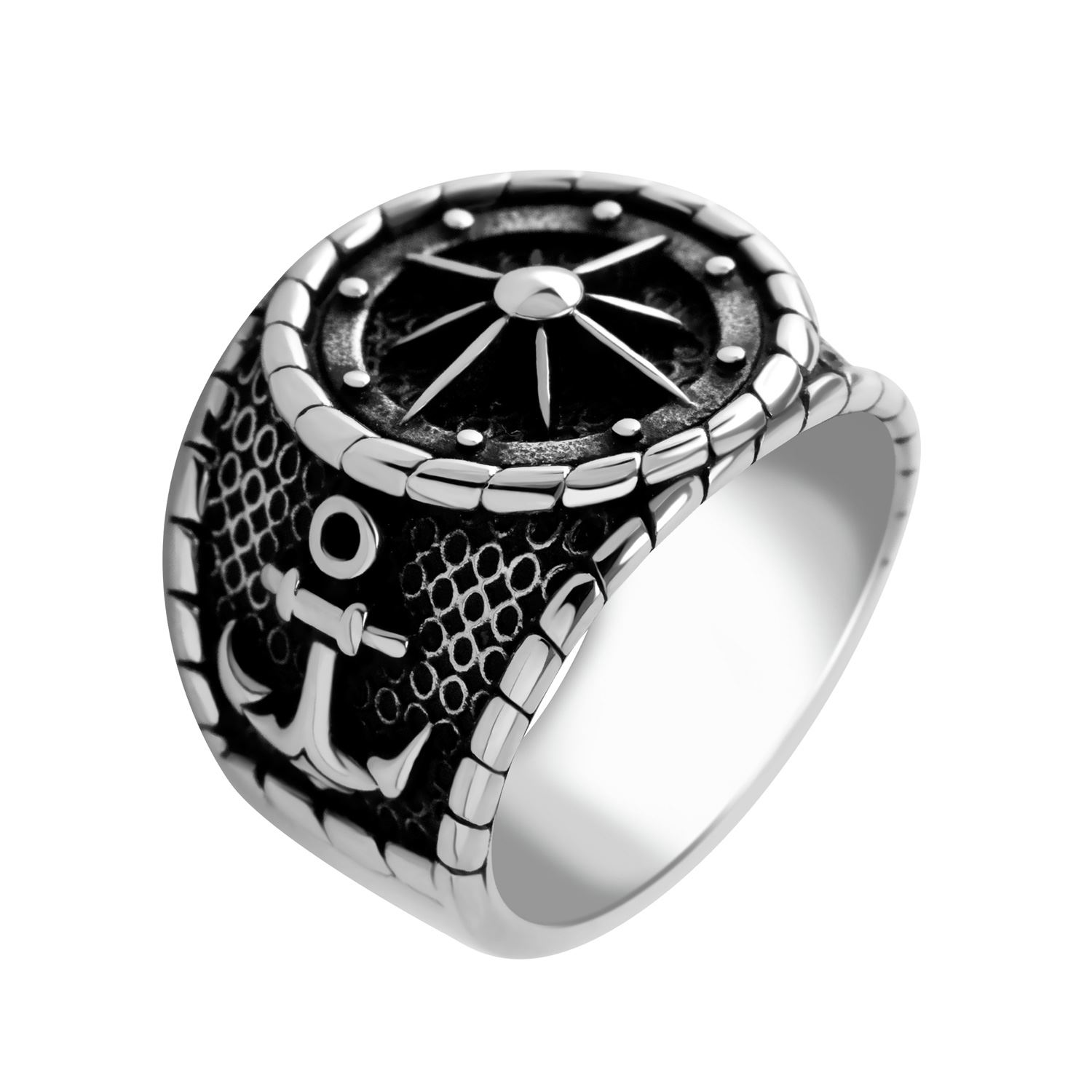 BRUNOshop.cz Pánský prsten KOTVA A KORMIDLO Velikost: 12 (EU: 66,5 - 68,5)