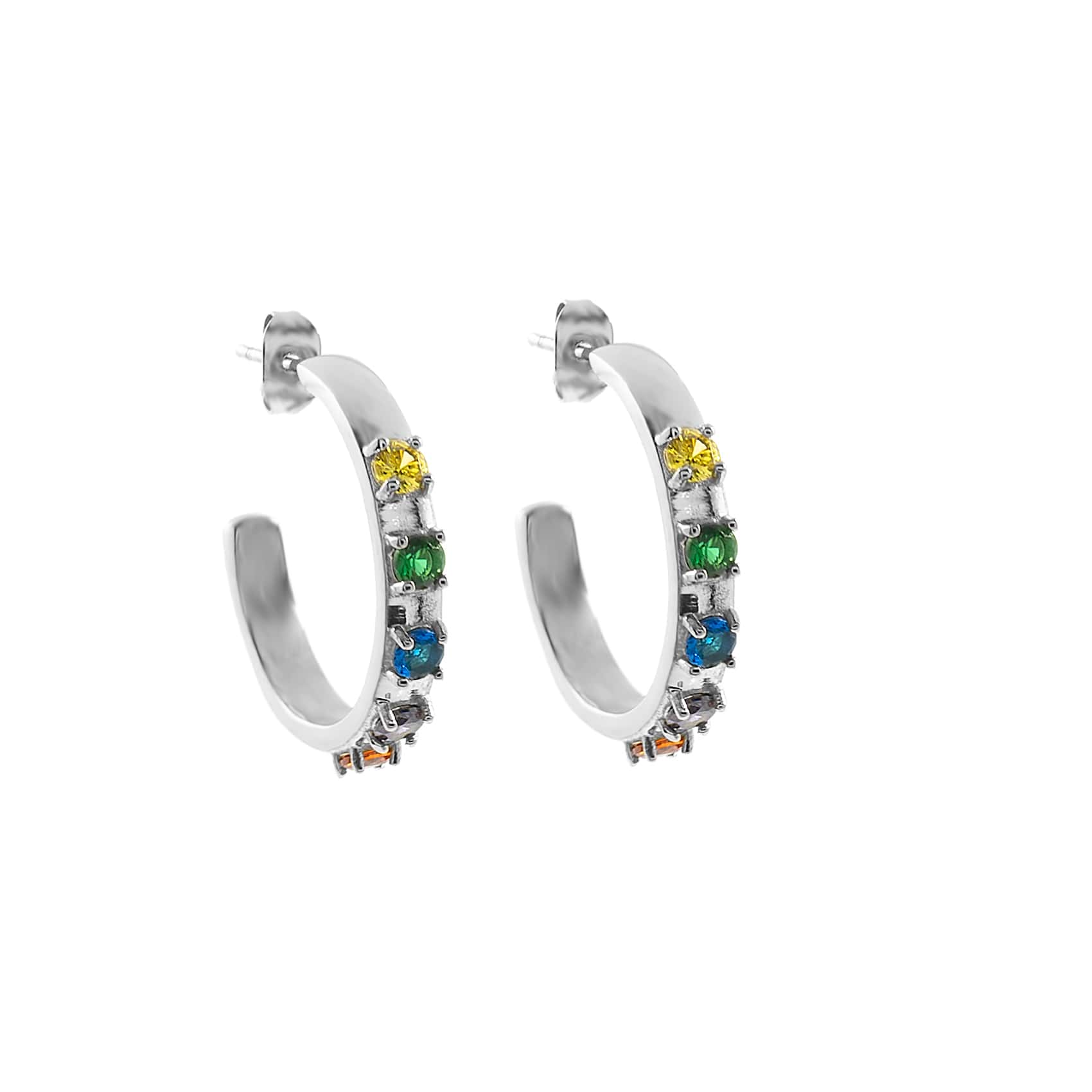 BRUNOshop.cz Náušnice kruhy s kamínky BAREVNÉ