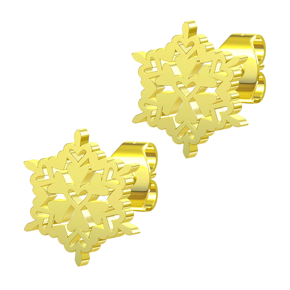 BRUNO Náušnice VLOČKA GOLD