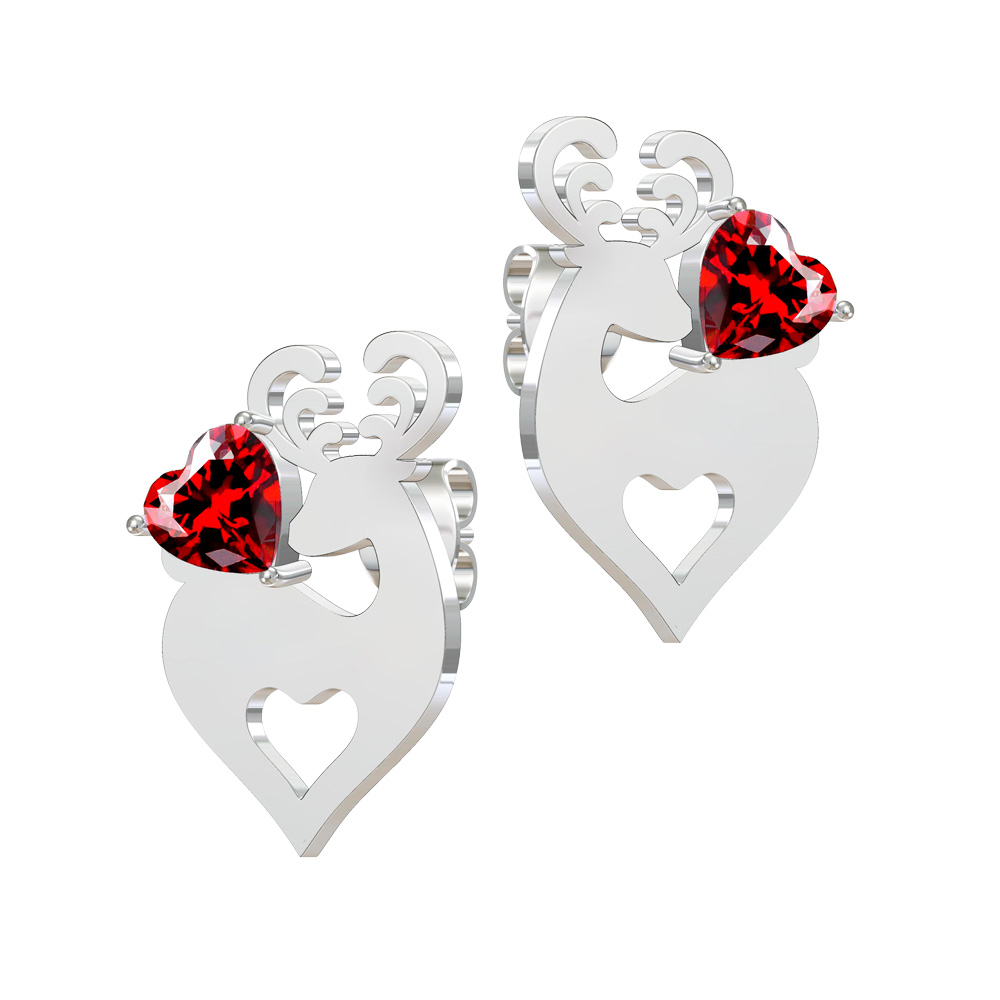 BRUNOshop.cz Náušnice SOB se SRDÍČKEM ČERVENÉ