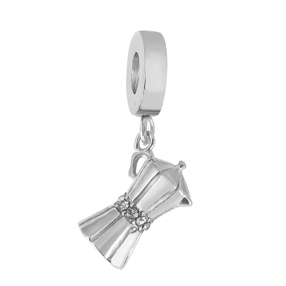 BRUNOshop.cz Visací přívěsek na náramek MOKA KONVIČKA s kamínky