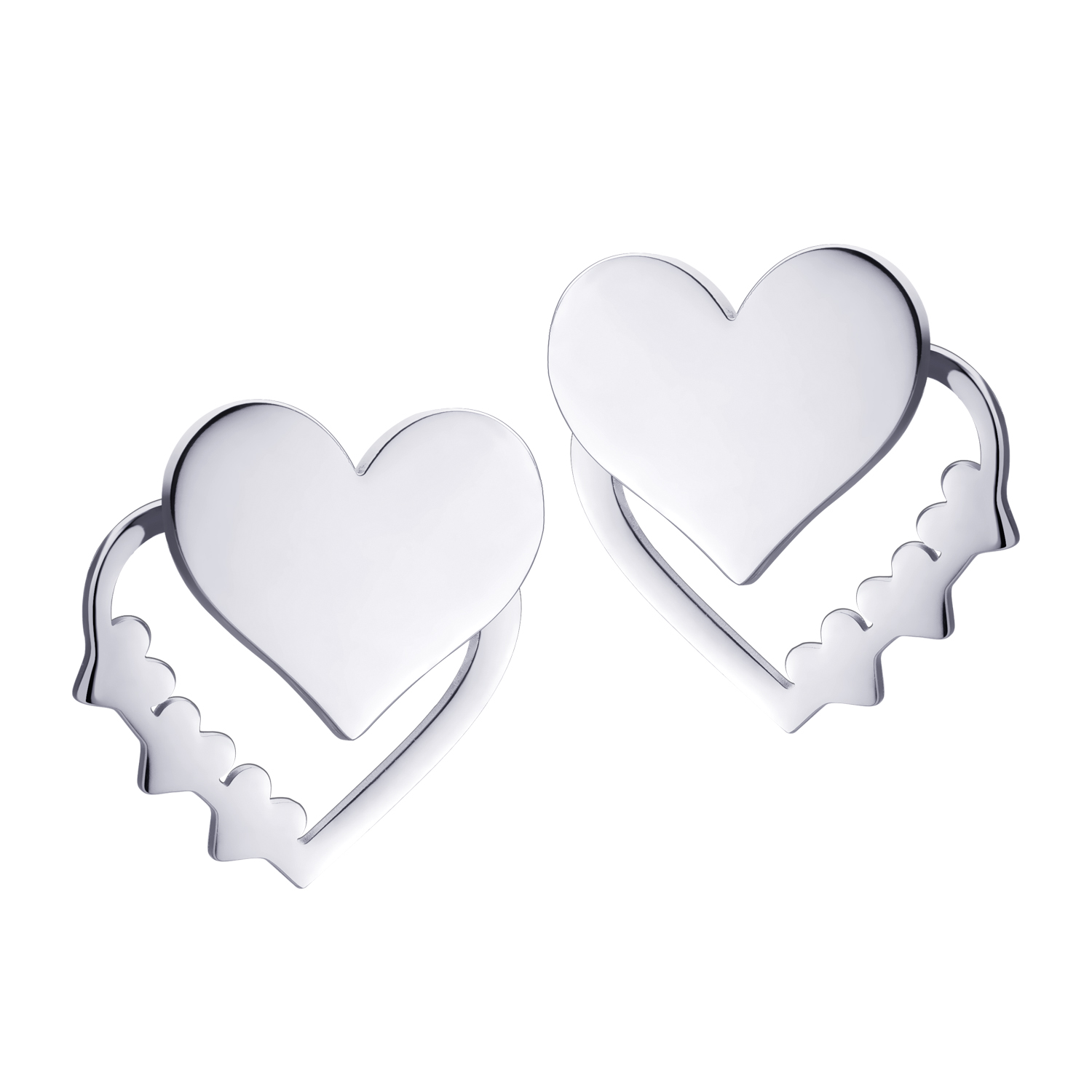 BRUNOshop.cz Náušnice dvojité SRDCE