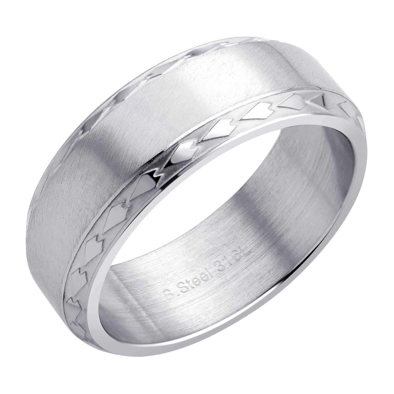 BRUNOshop.cz Matovaný prsten se vzorem Velikost: 11 (EU: 64 - 66)