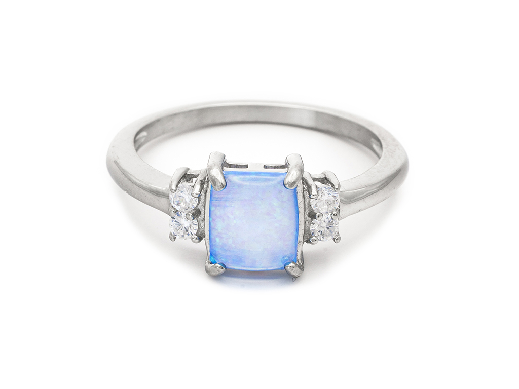 BRUNOshop.cz Prsten se syntetickým kamínkem OPÁL Velikost: 7 (EU: 54 - 56)