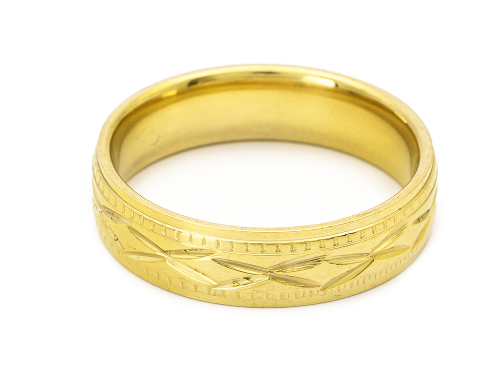 BRUNOshop.cz Prsten s rýhováním GOLD Velikost: 14 (EU: 71,5 - 73,5)