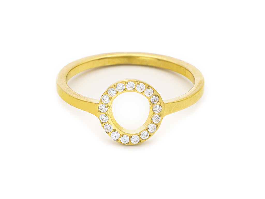 BRUNOshop.cz Prsten KROUŽEK GOLD s kamínky Velikost: 11 (EU: 64 - 66)