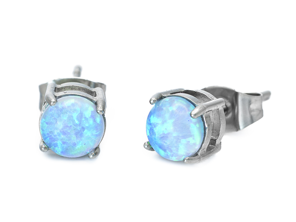 BRUNOshop.cz Náušnice se syntetickým kamínkem OPÁL